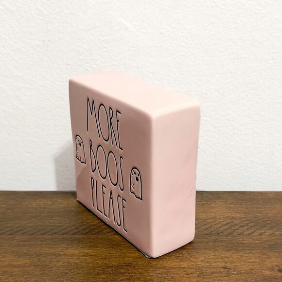 Rae Dunn Pink Halloween Block with Ghosts - Picture 3 of 7